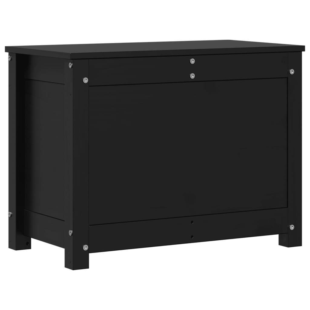 vidaXL Caja de almacenaje madera maciza de pino negro 60x32x45,5 cm