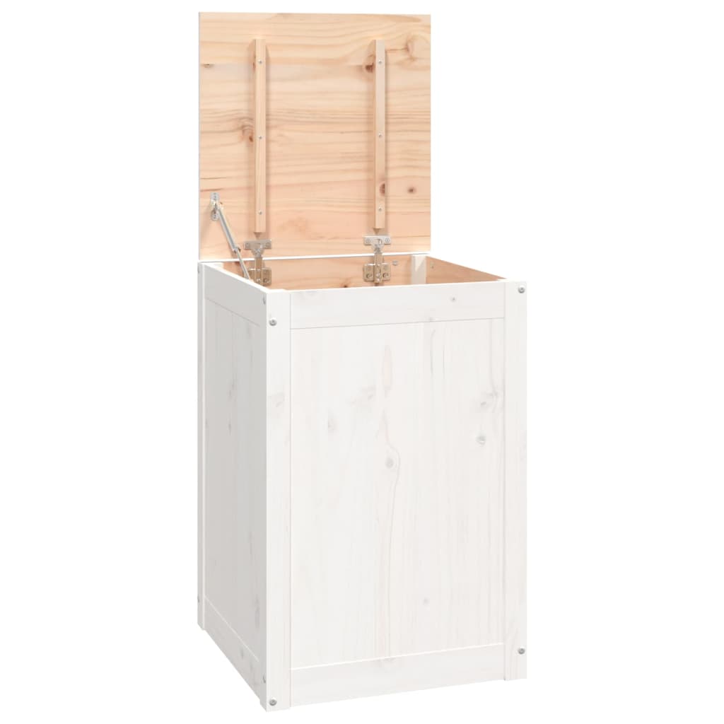 vidaXL Baúl para la colada madera maciza de pino blanco 44x44x66 cm