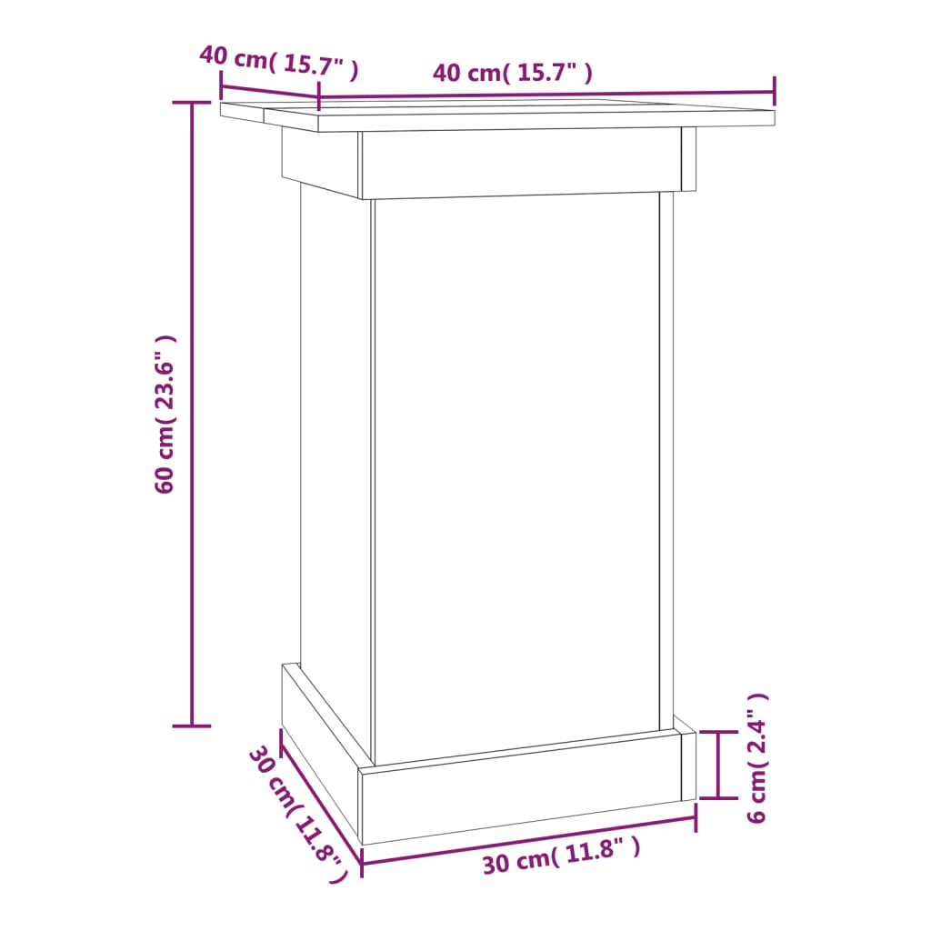 vidaXL Soporte para plantas madera maciza de pino 40x40x60 cm