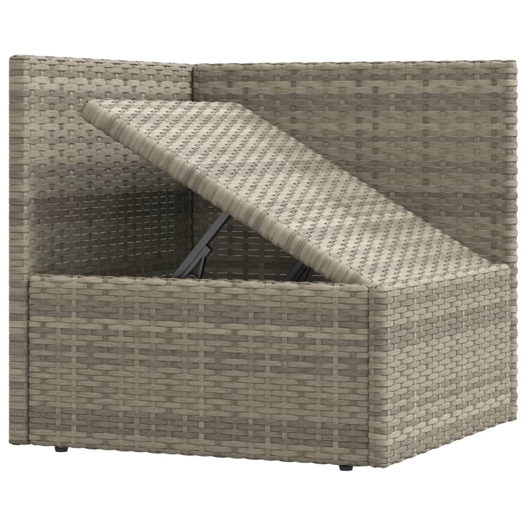 vidaXL Set de muebles de jardín 3 pzas y cojines ratán sintético gris