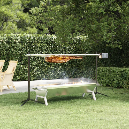 vidaXL Barbacoa automática con motor acero inoxidable 150x46,5x82,5 cm