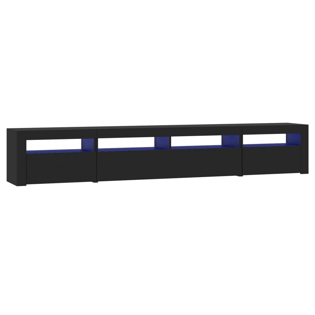 vidaXL Mueble de TV con luces LED Negro 240x35x40 cm