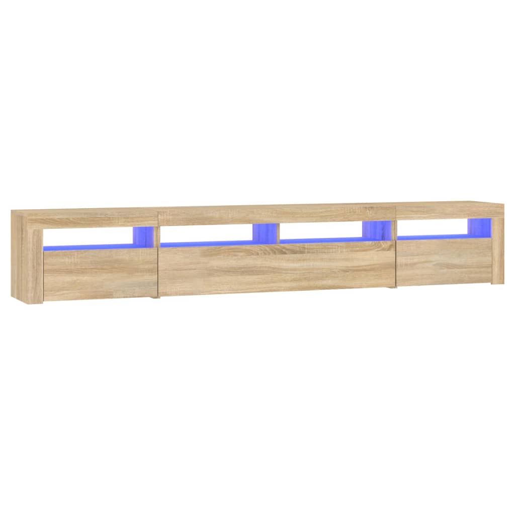 vidaXL Mueble de TV con luces LED roble Sonoma 240x35x40 cm