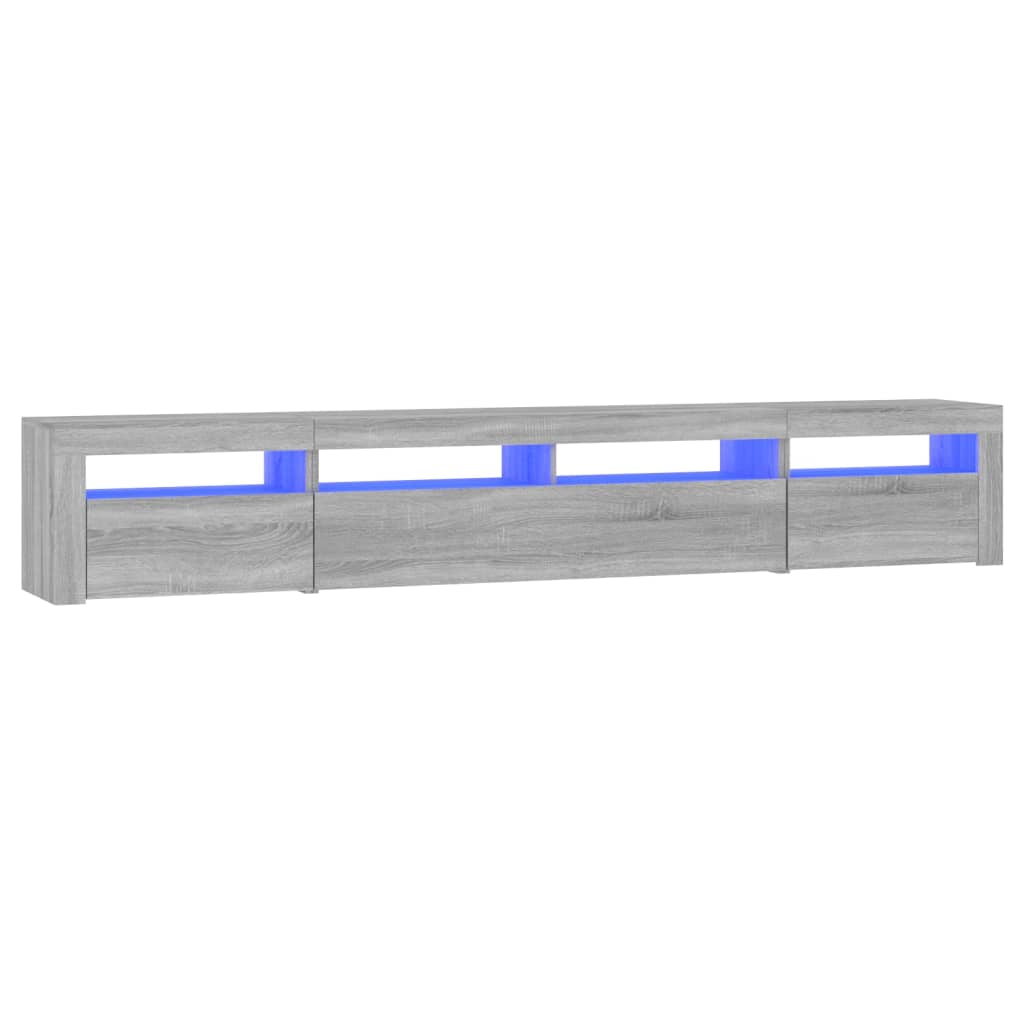 vidaXL Mueble de TV con luces LED gris Sonoma 240x35x40 cm