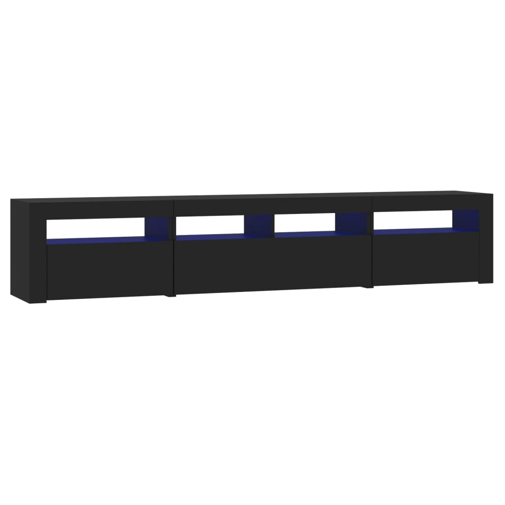 vidaXL Mueble de TV con luces LED Negro 210x35x40 cm