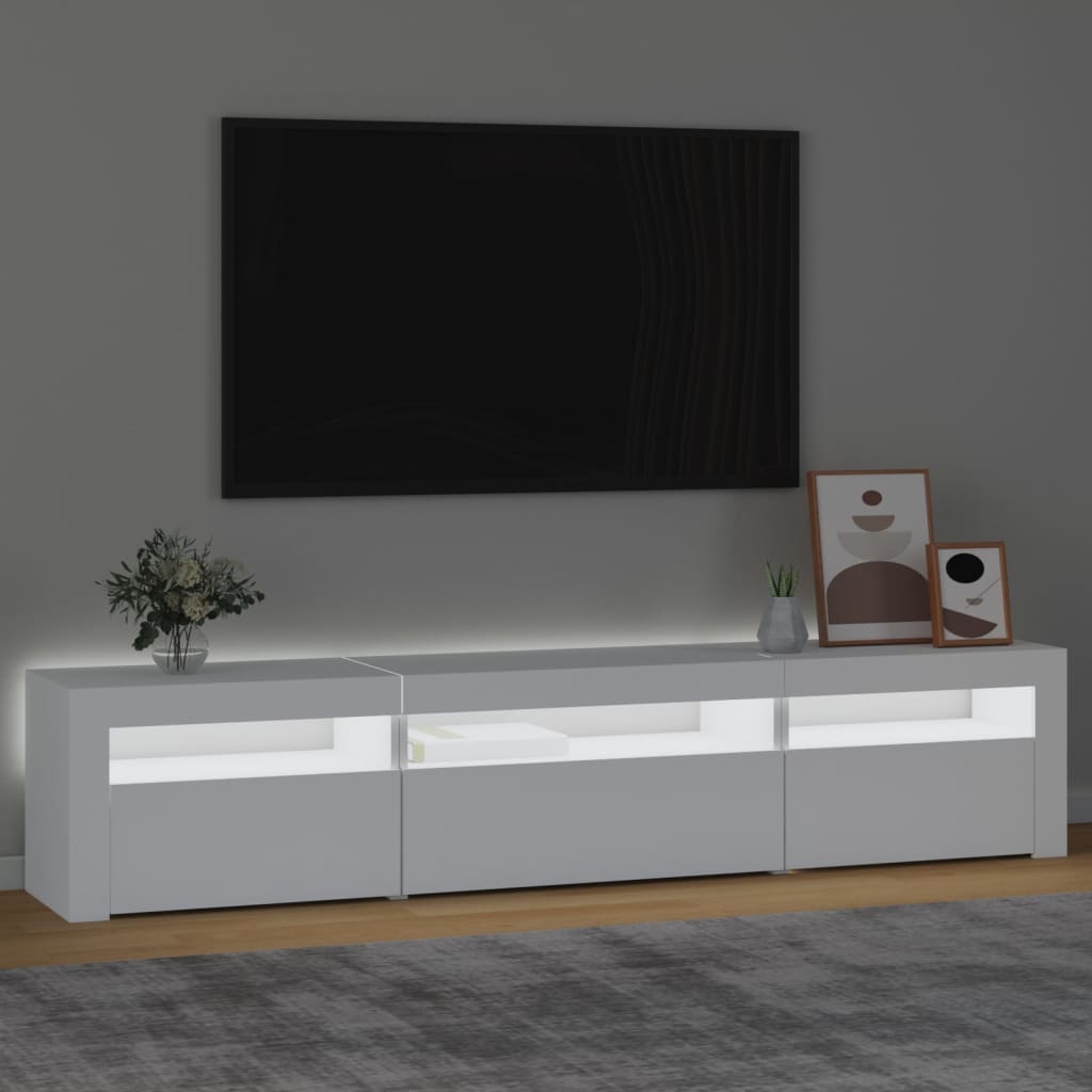 vidaXL Mueble de TV con luces LED blanco 195x35x40 cm