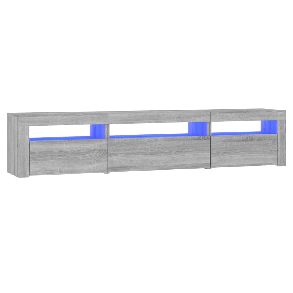 vidaXL Mueble de TV con luces LED gris sonoma 195x35x40 cm