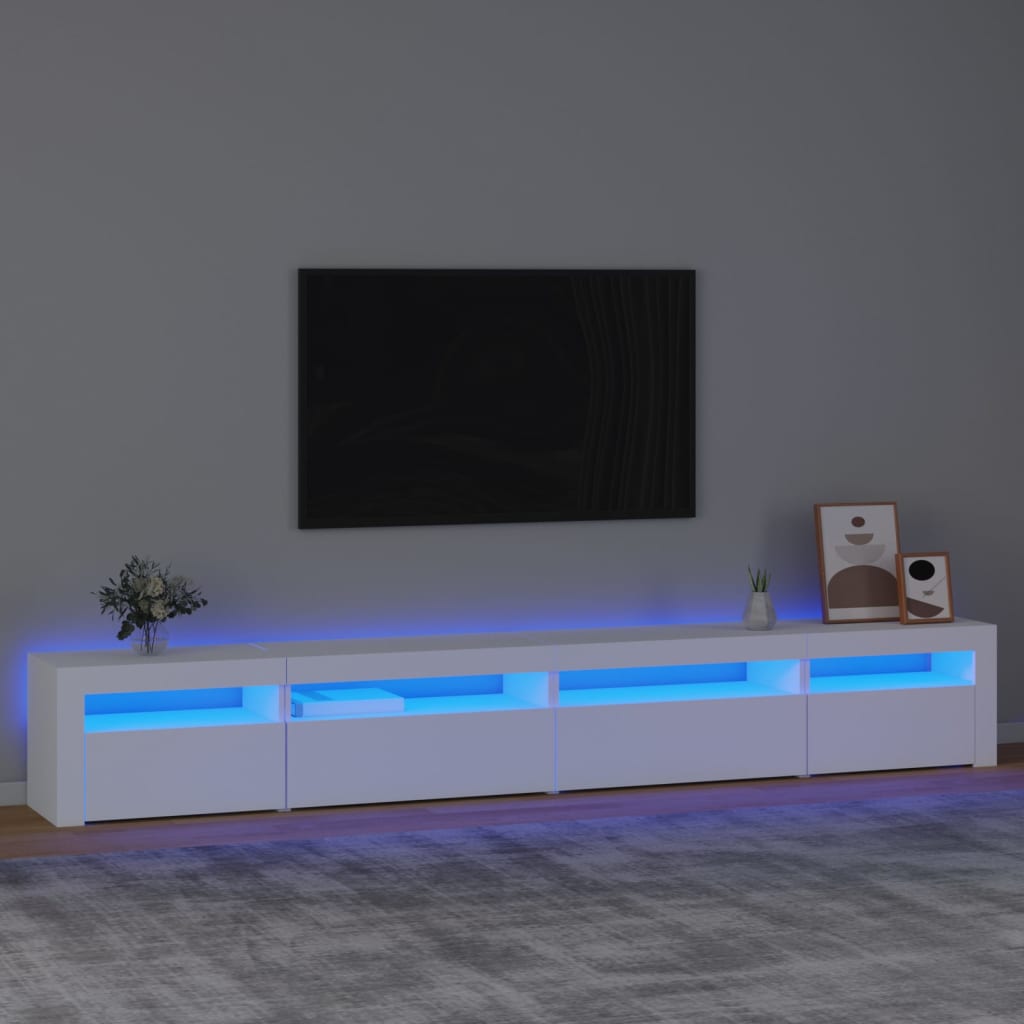 vidaXL Mueble de TV con luces LED blanco 270x35x40 cm