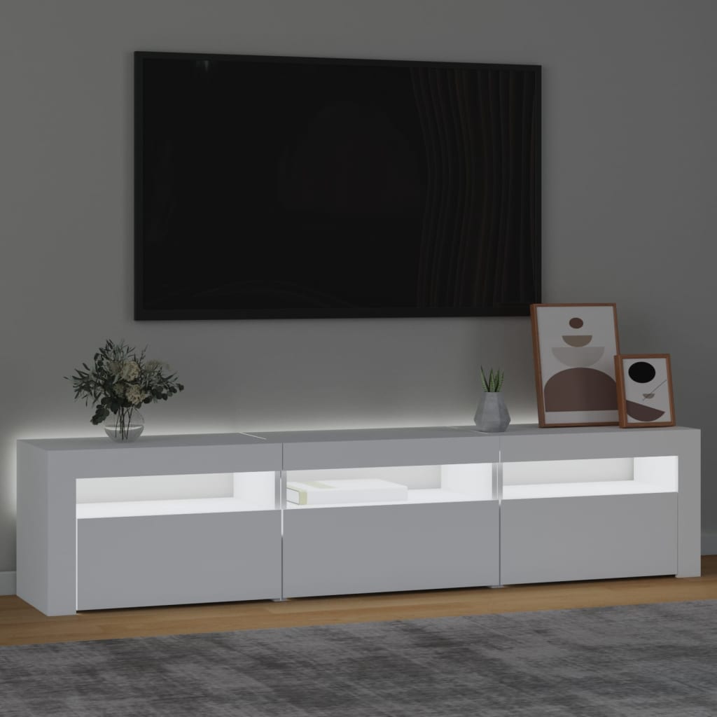 vidaXL Mueble de TV con luces LED blanco 180x35x40 cm