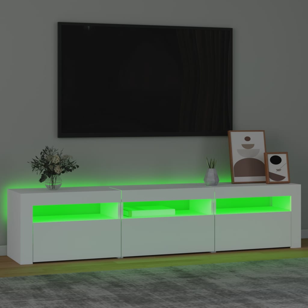 vidaXL Mueble de TV con luces LED blanco 180x35x40 cm