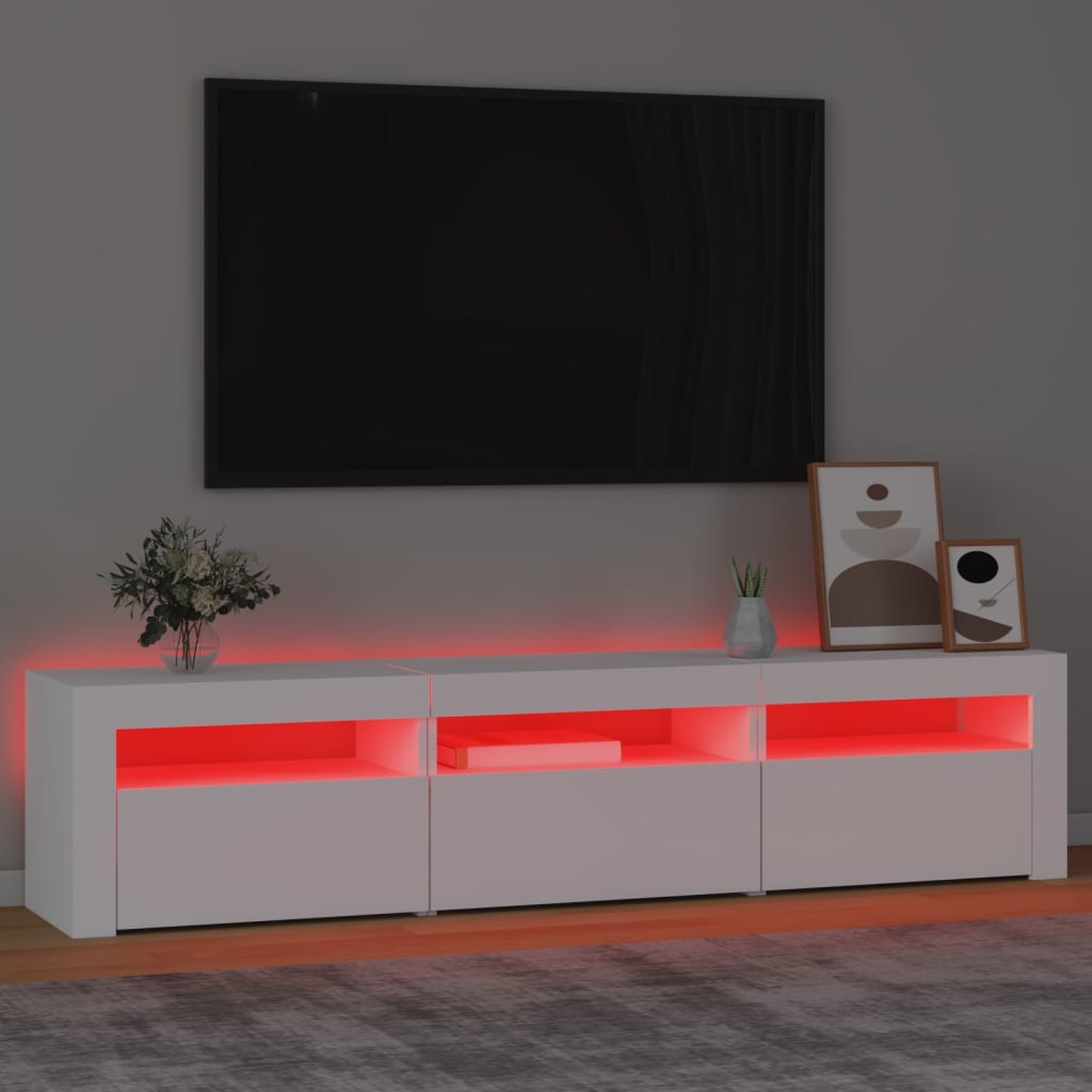 vidaXL Mueble de TV con luces LED blanco 180x35x40 cm