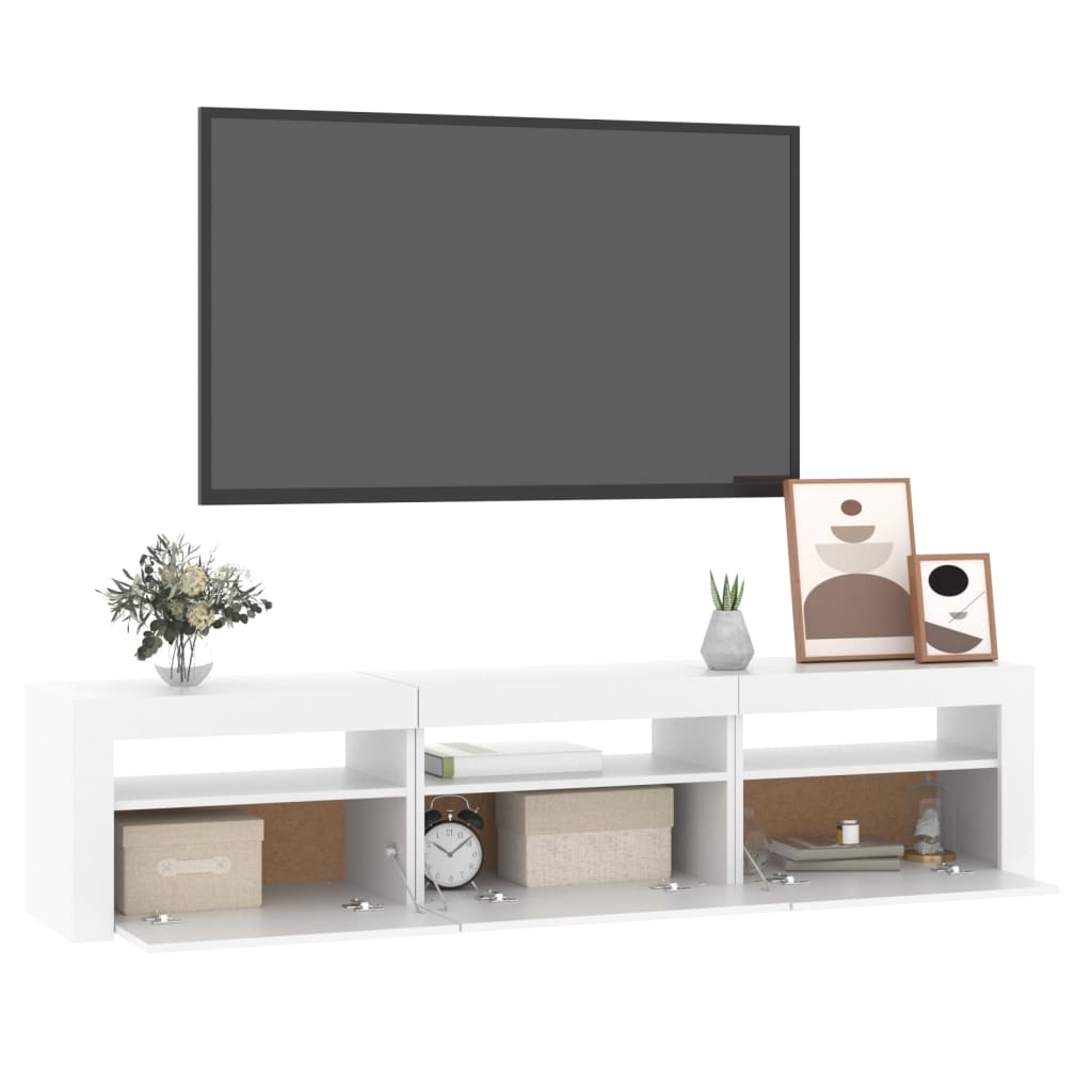 vidaXL Mueble de TV con luces LED blanco 180x35x40 cm