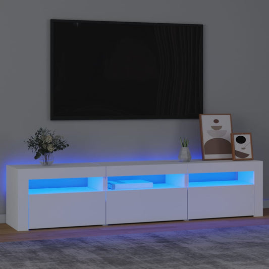 vidaXL Mueble de TV con luces LED blanco 180x35x40 cm