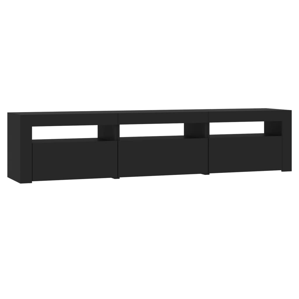 vidaXL Mueble de TV con luces LED negro 180x35x40 cm