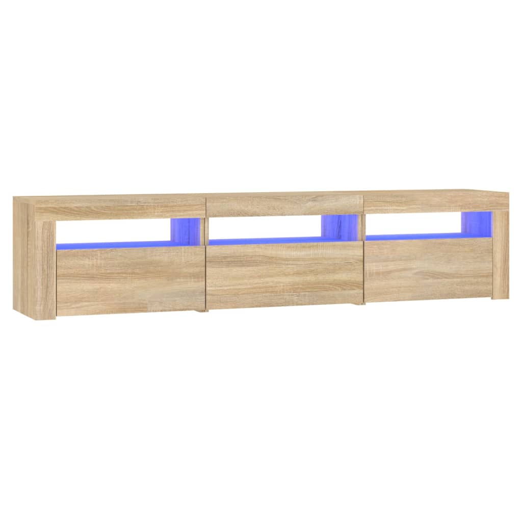 vidaXL Mueble de TV con luces LED roble Sonoma 180x35x40 cm