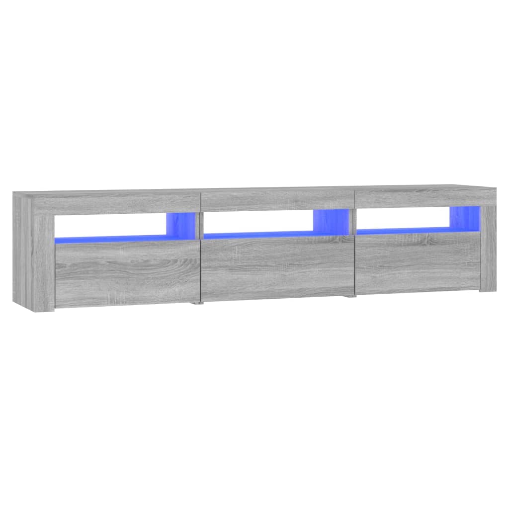 vidaXL Mueble de TV con luces LED gris Sonoma 180x35x40 cm