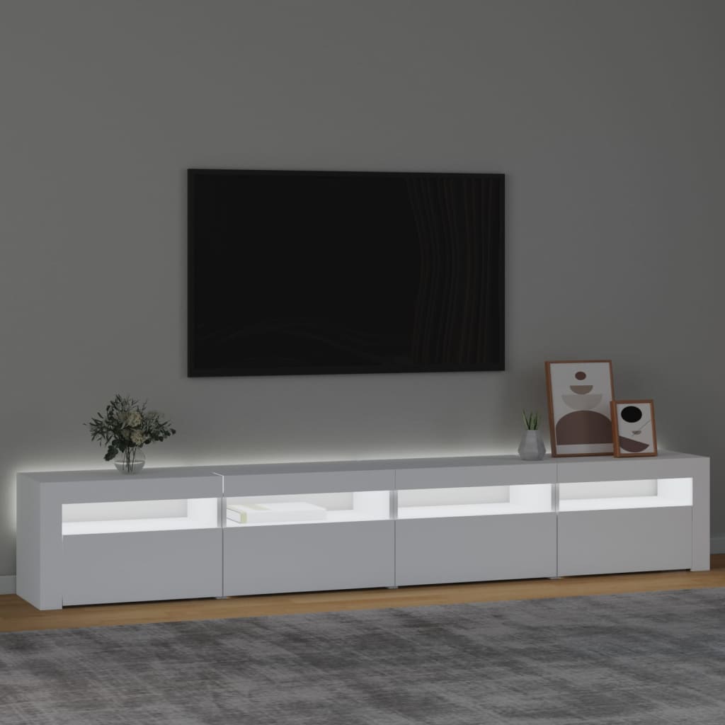 vidaXL Mueble de TV con luces LED blanco 240x35x40 cm