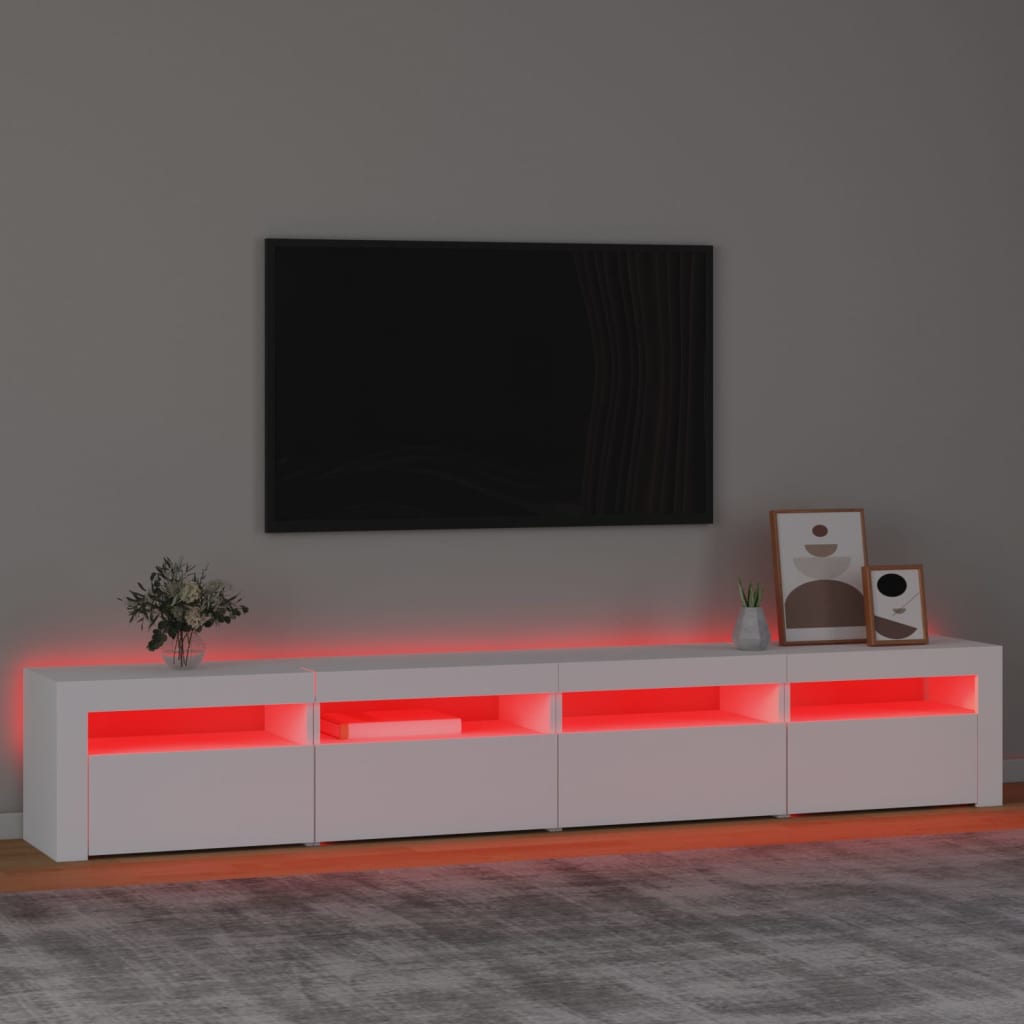 vidaXL Mueble de TV con luces LED blanco 240x35x40 cm