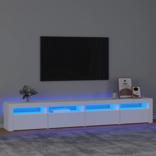 vidaXL Mueble de TV con luces LED blanco 240x35x40 cm