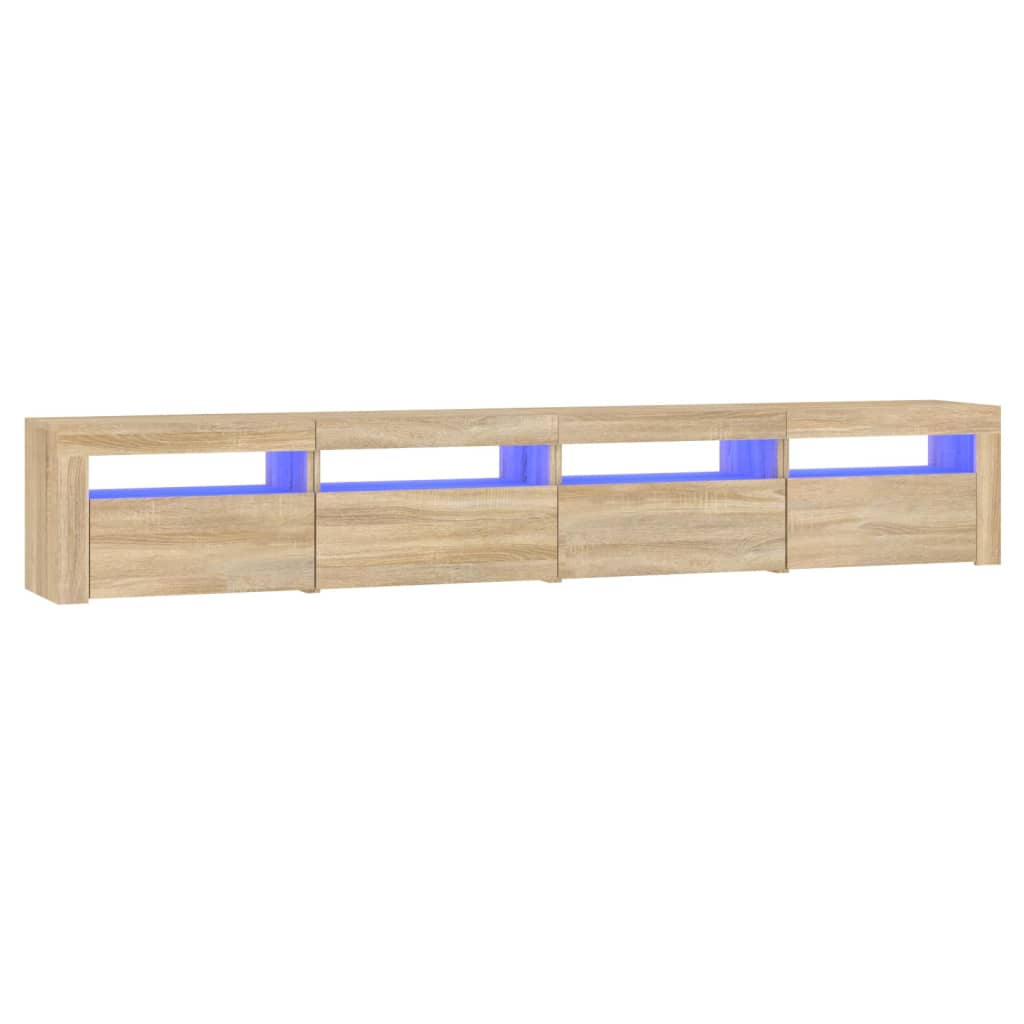 vidaXL Mueble de TV con luces LED roble Sonoma 240x35x40 cm