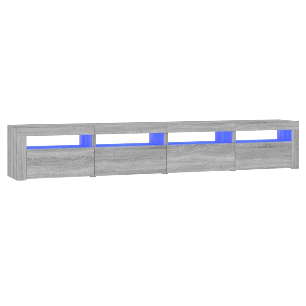 vidaXL Mueble de TV con luces LED gris Sonoma 240x35x40 cm