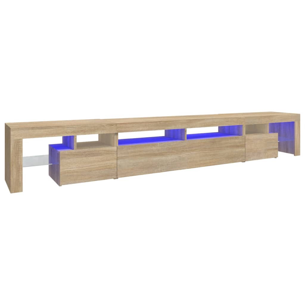 vidaXL Mueble de TV con luces LED roble Sonoma 260x36,5x40 cm