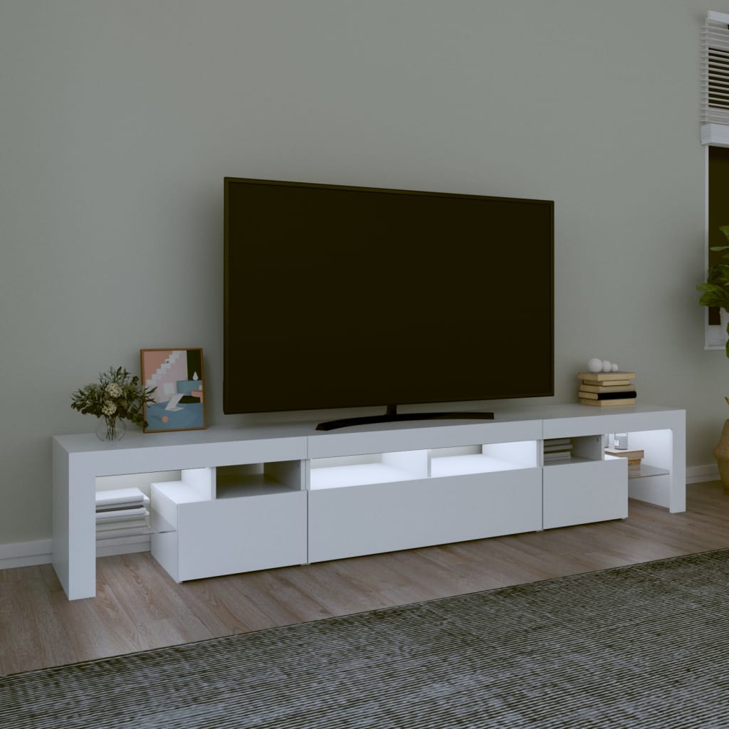 vidaXL Mueble de TV con luces LED blanco 230x36,5x40 cm