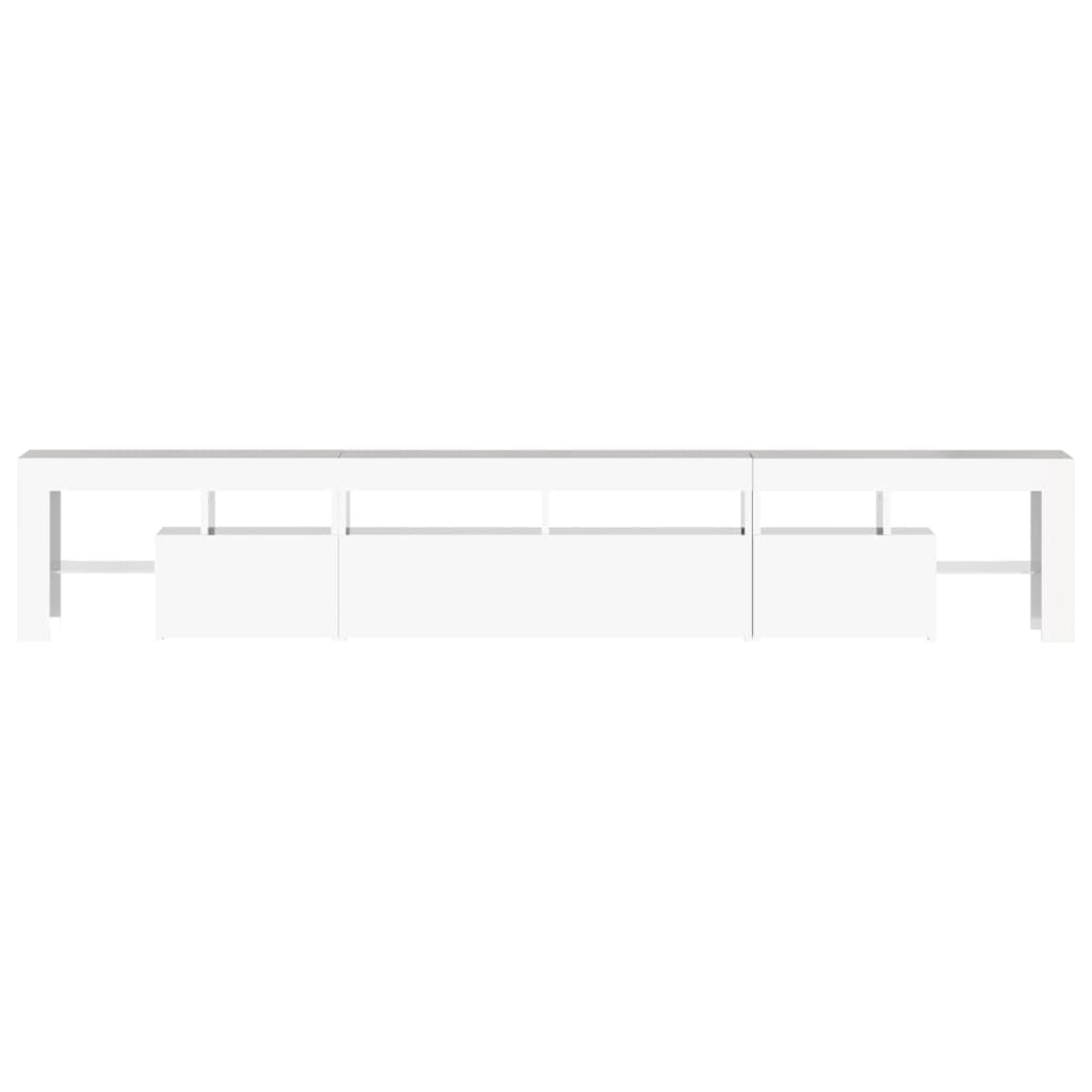 vidaXL Mueble de TV con luces LED blanco brillante 230x36,5x40 cm