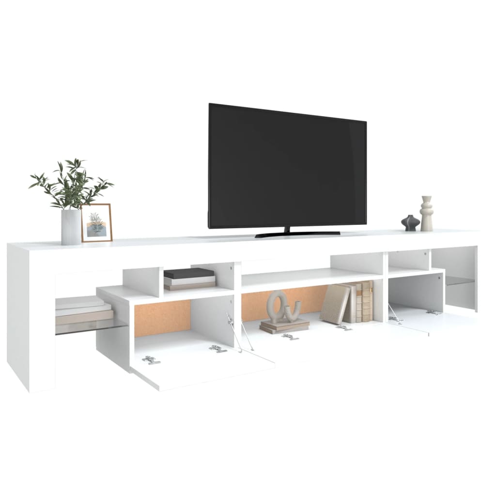 vidaXL Mueble de TV con luces LED blanco 215x36,5x40 cm