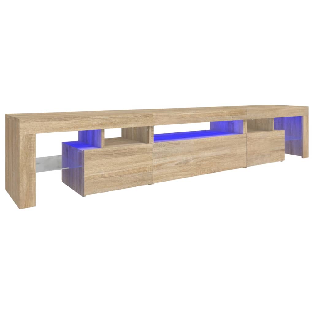 vidaXL Mueble de TV con luces LED roble Sonoma 215x36,5x40 cm