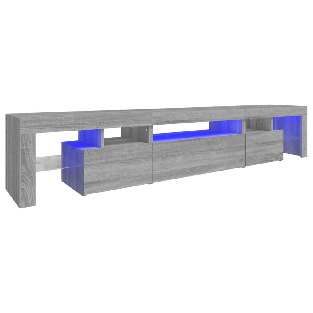 vidaXL Mueble de TV con luces LED gris Sonoma 215x36,5x40 cm