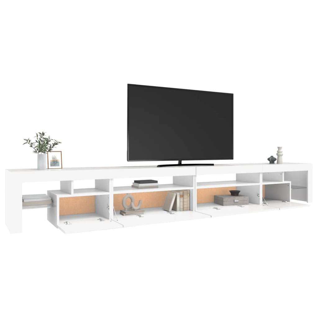 vidaXL Mueble de TV con luces LED blanco 290x36,5x40 cm