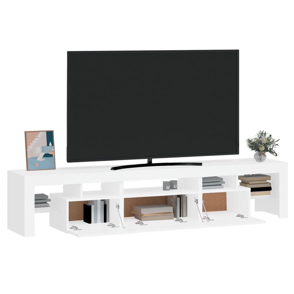 vidaXL Mueble de TV con luces LED blanco 200x36,5x40 cm