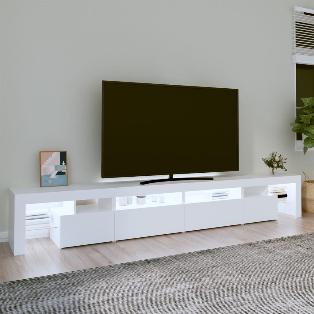 vidaXL Mueble de TV con luces LED blanco 260x36,5x40 cm