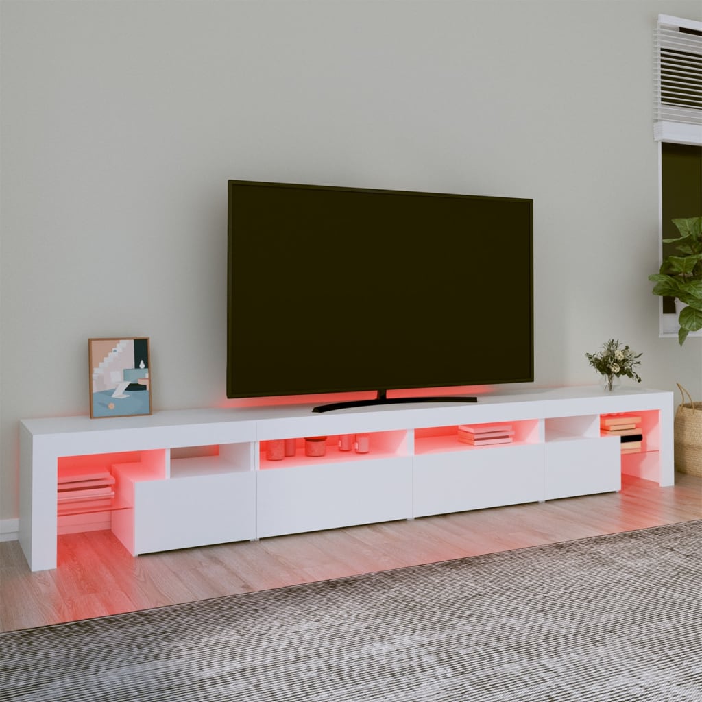 vidaXL Mueble de TV con luces LED blanco 260x36,5x40 cm