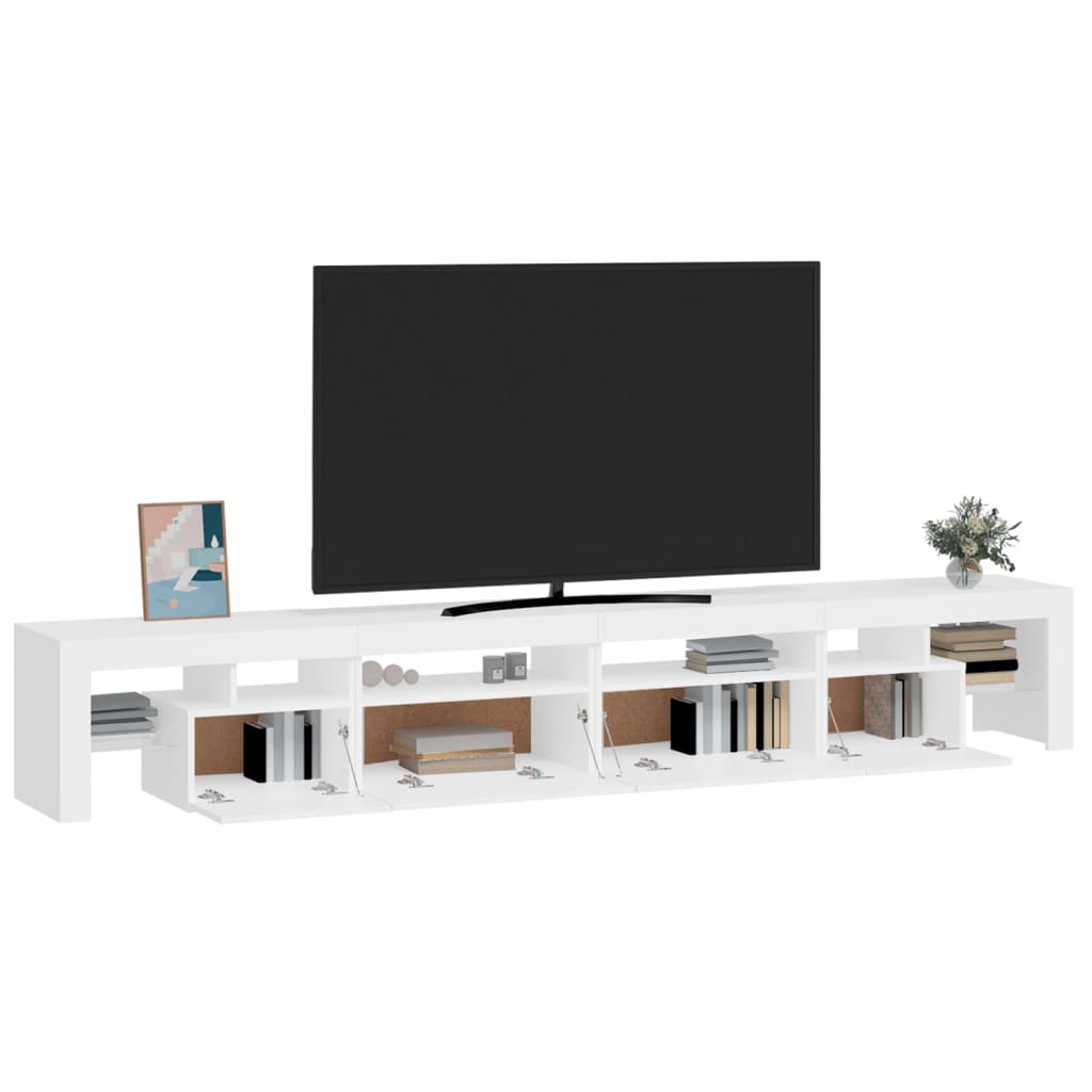 vidaXL Mueble de TV con luces LED blanco 260x36,5x40 cm