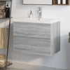 vidaXL Mueble de baño con lavabo madera contrachapada gris Sonoma