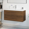 vidaXL Mueble de baño con lavabo madera contrachapada marrón roble