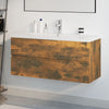 vidaXL Mueble de baño con lavabo madera contrachapada roble ahumado