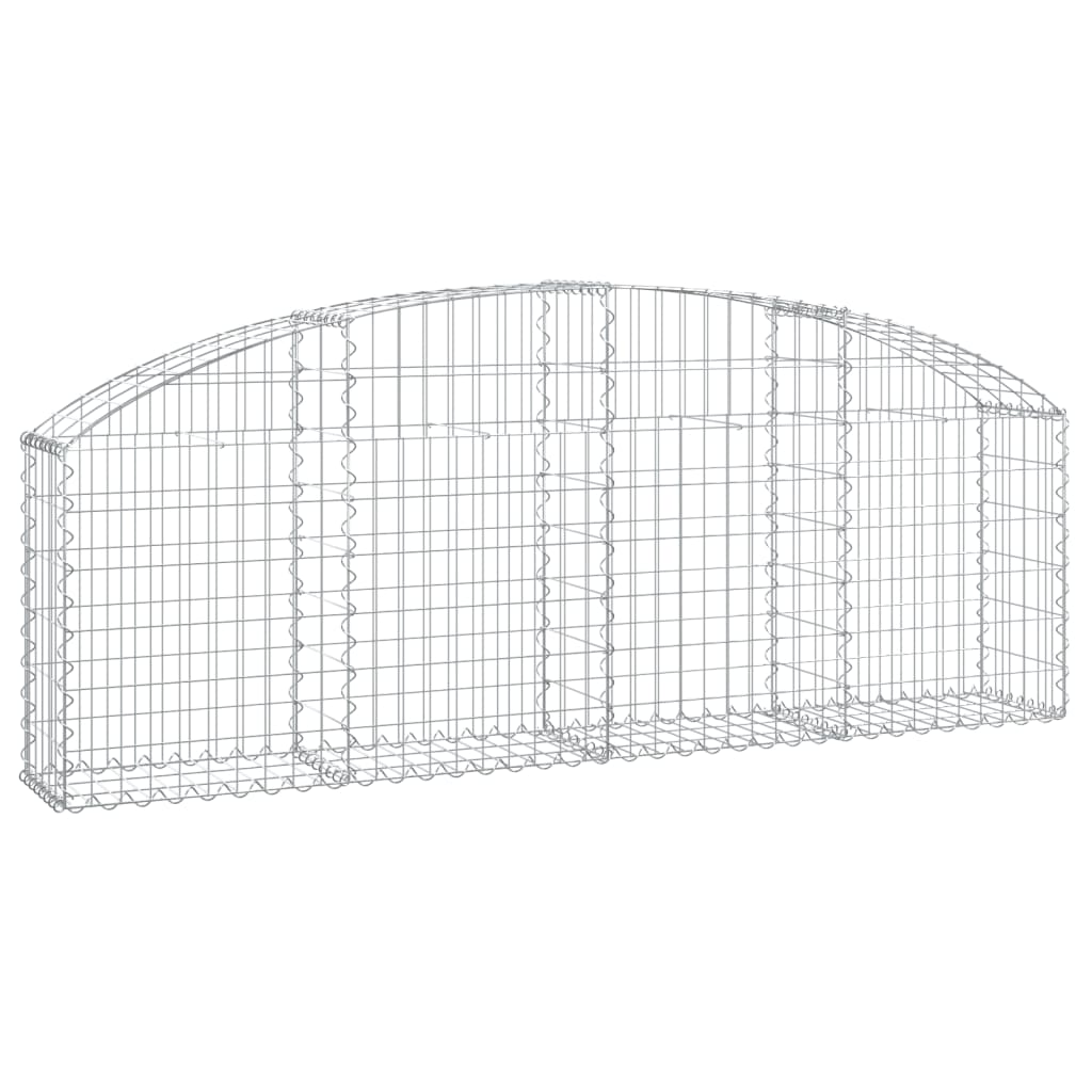 vidaXL Cesta de gaviones forma arco hierro galvanizado 200x30x60/80 cm