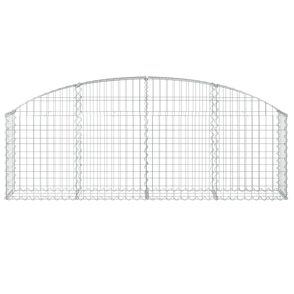 vidaXL Cesta de gaviones forma arco hierro galvanizado 200x30x60/80 cm