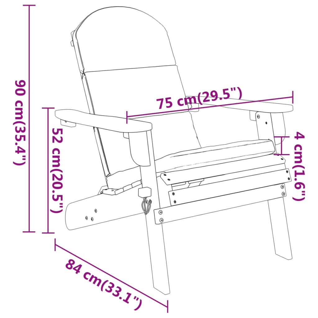 vidaXL Juego de muebles de jardín Adirondack 3 piezas madera acacia