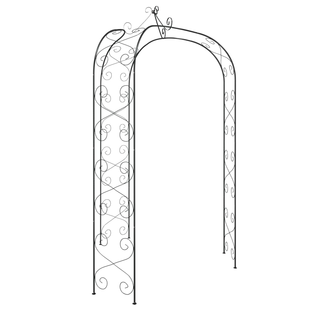 vidaXL Arco de jardín acero negro Ø180x255 cm