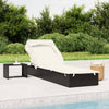 vidaXL Tumbona con toldo plegable ratán sintético negro 213x63x97cm