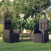 vidaXL Sillones de jardín reclinables con cojines 2 uds ratán PE negro