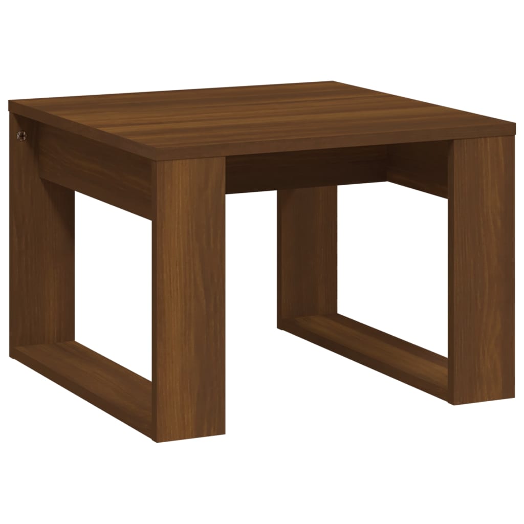 vidaXL Mesa auxiliar madera contrachapada marrón roble 50x50x35 cm