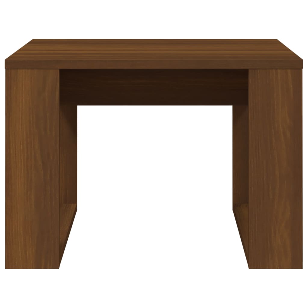 vidaXL Mesa auxiliar madera contrachapada marrón roble 50x50x35 cm