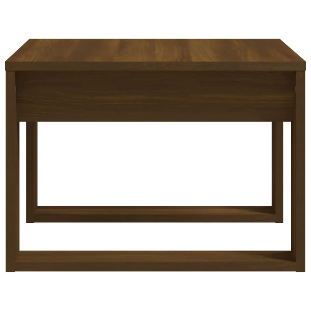 vidaXL Mesa auxiliar madera contrachapada marrón roble 50x50x35 cm