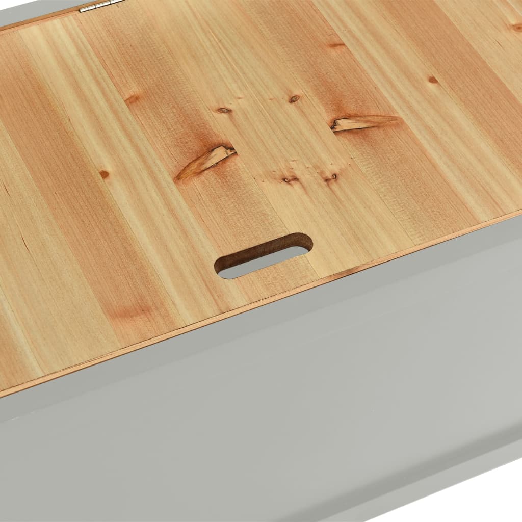 vidaXL Banco madera maciza de abeto gris 107x45x75,5 cm
