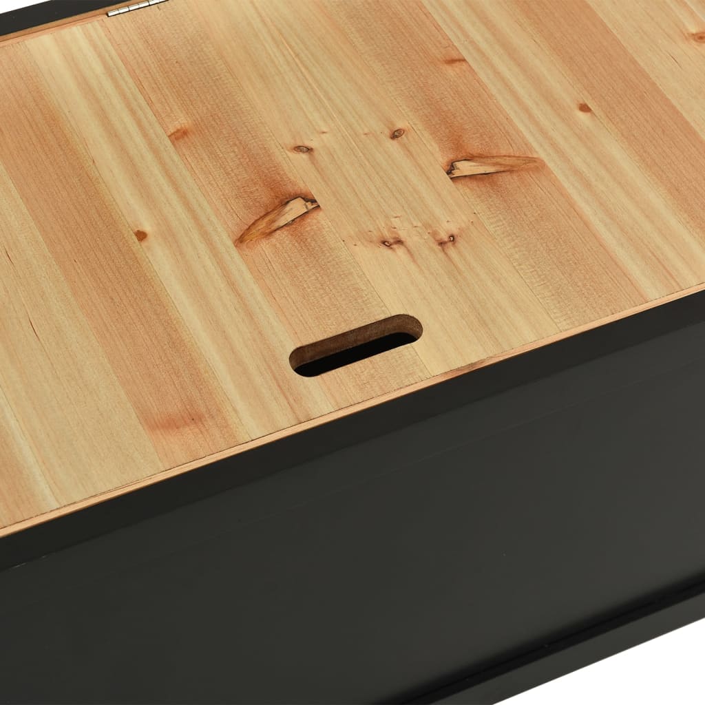 vidaXL Banco madera maciza de abeto negro 107x45x75,5 cm